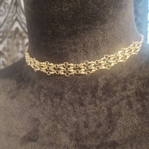 Gold choker necklace 14 inches